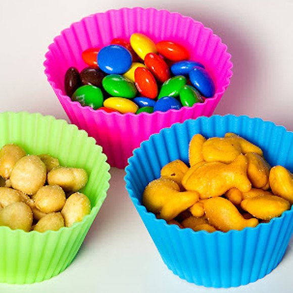 24-Pack: Multicolored Reusable Silicone Baking Cups Liner For Cupcakes & Muffins - Picture 7 of 7